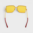 Stainless Steel Square Sunglasses Gold Silver Red Canary