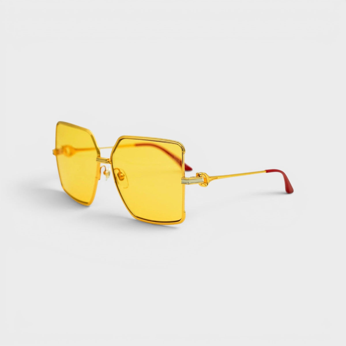 Stainless Steel Square Sunglasses Gold Silver Red Canary