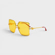 Stainless Steel Square Sunglasses Gold Silver Red Canary