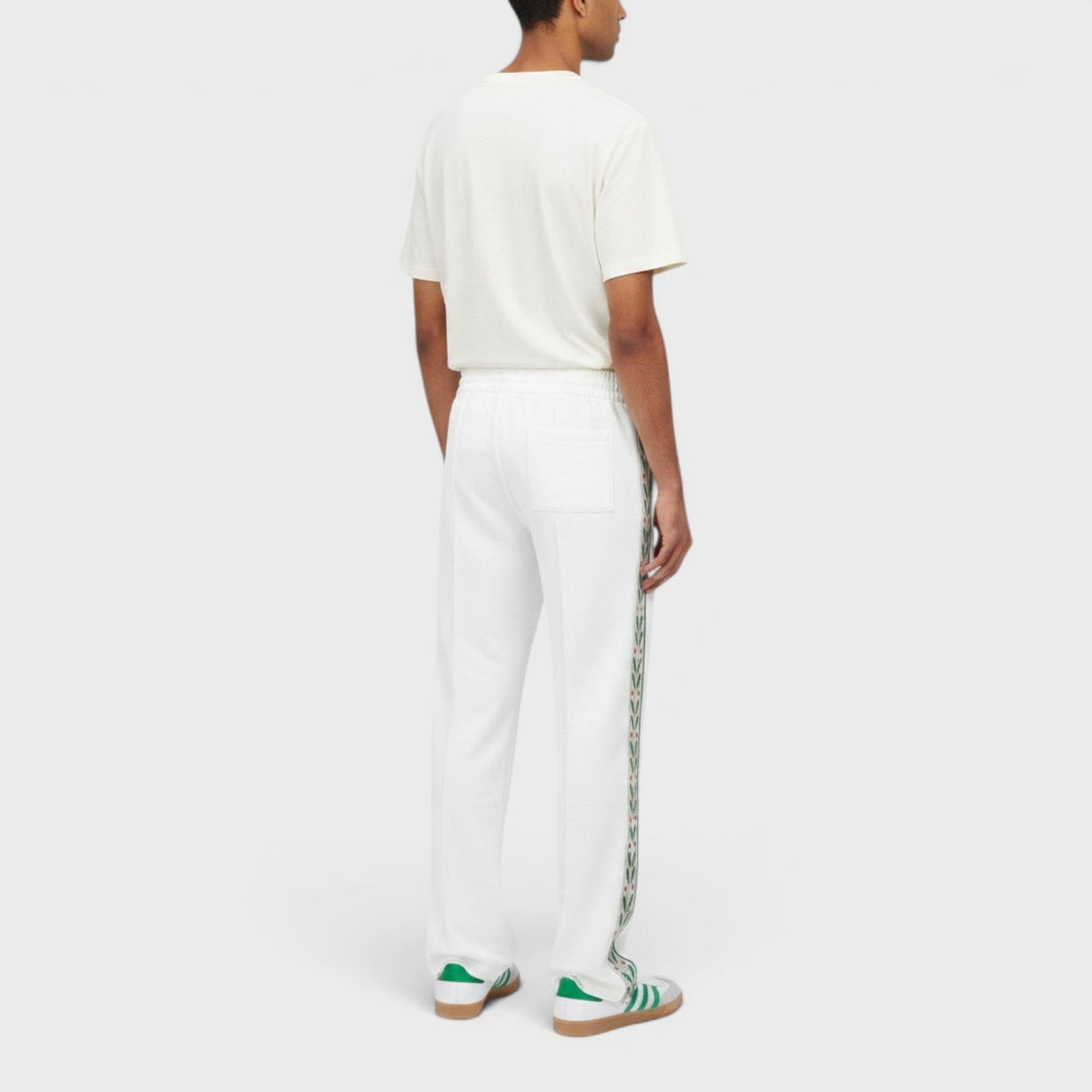 Tape Logo Panelled Sweatpants Laurel White