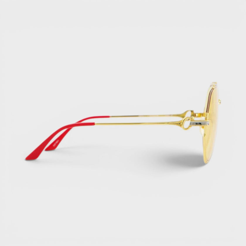 Stainless Steel Aviator Gold Silver Red Canary