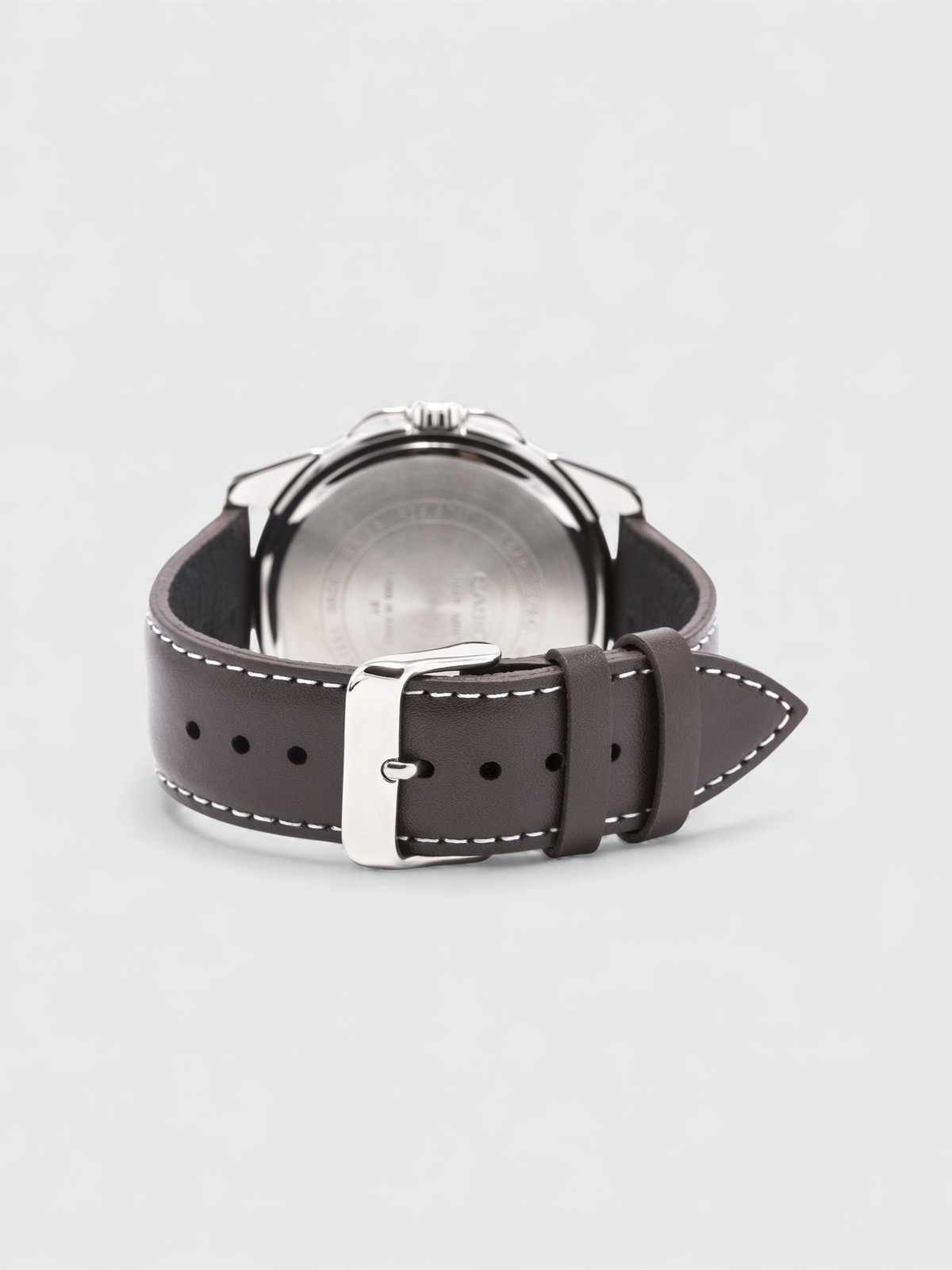 Casio Analogue MTP White Dial Watch Brown