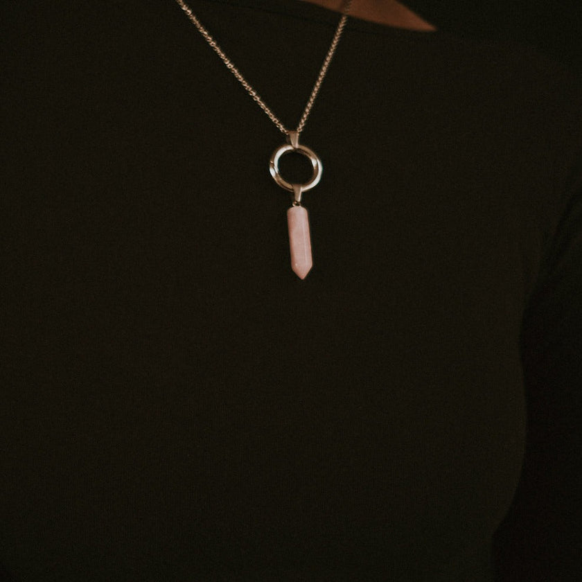 Bedelketting Rozenkwarts Kristallen Bedel