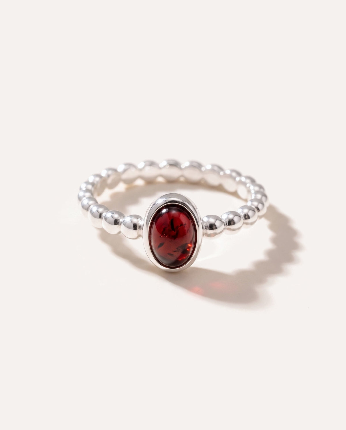 Anello a bolle impilabile in ambra ciliegia