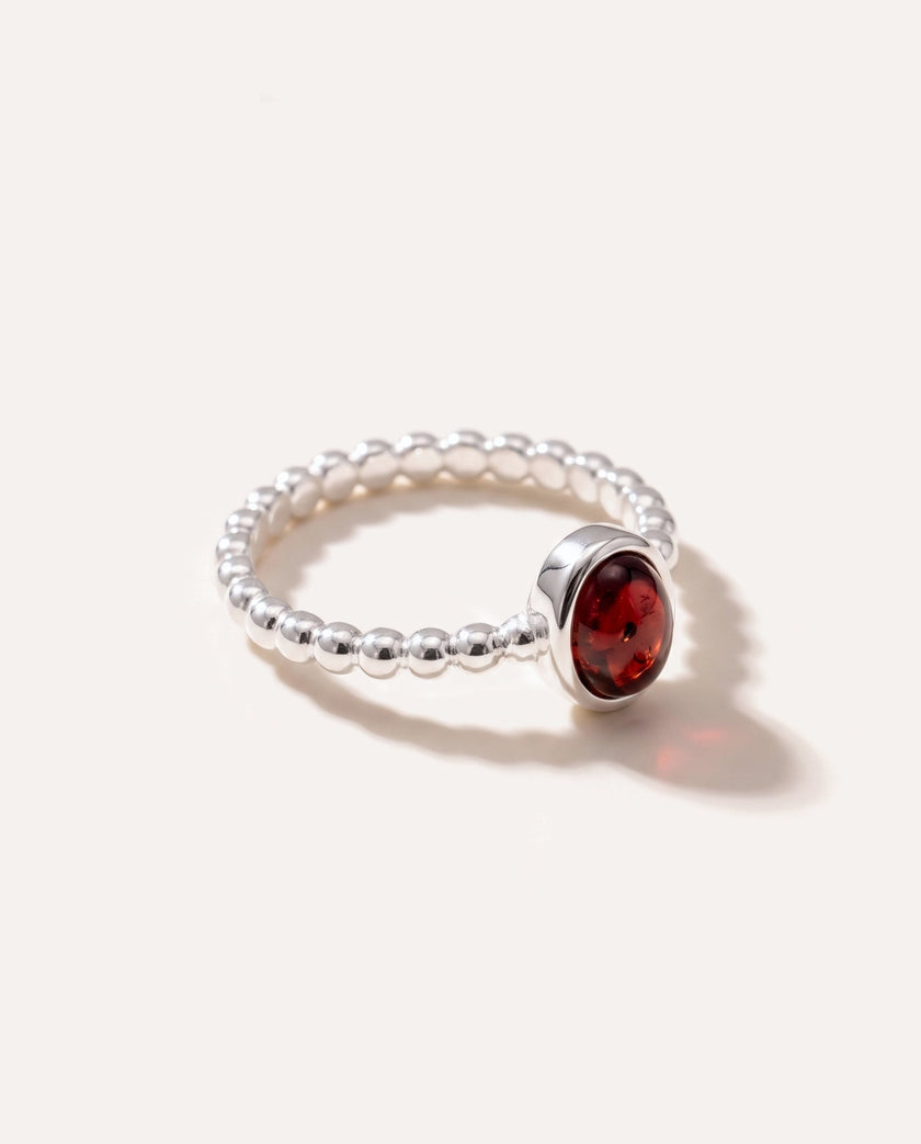 Anello a bolle impilabile in ambra ciliegia