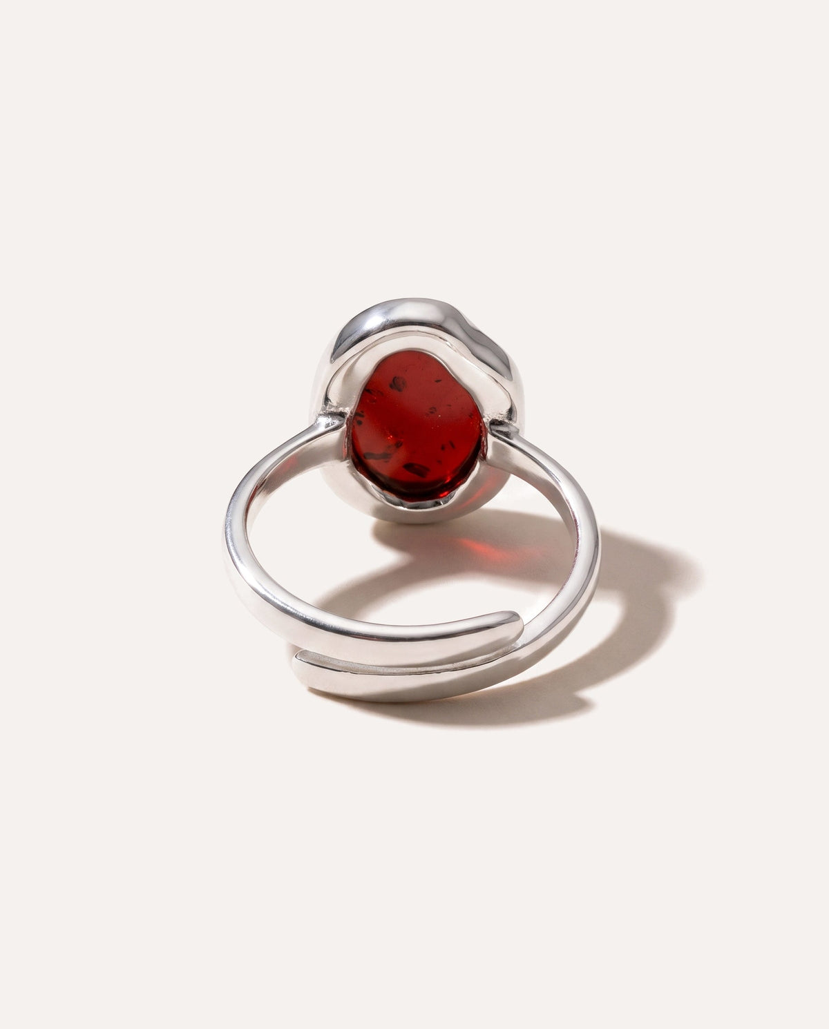 Cherry Amber ELEMENT Solitaire Adjustable Ring