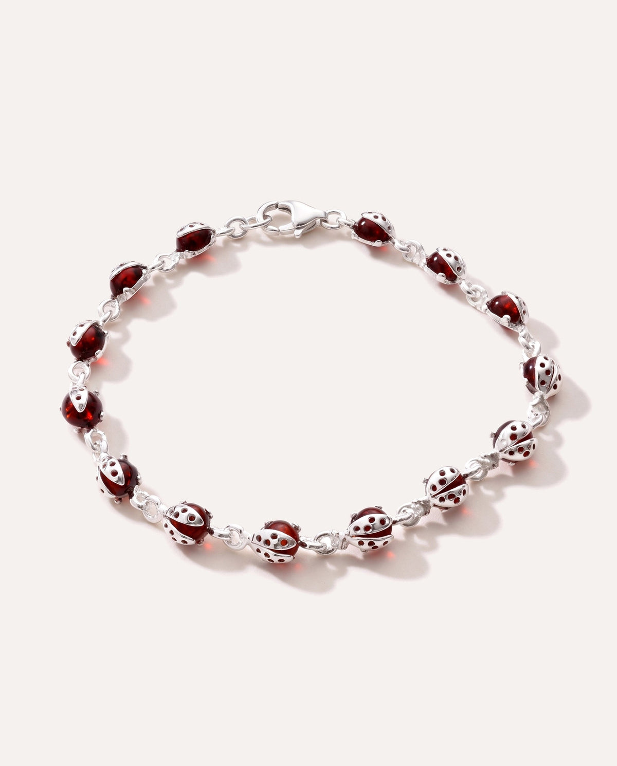 Pulsera mariquita rojo cereza