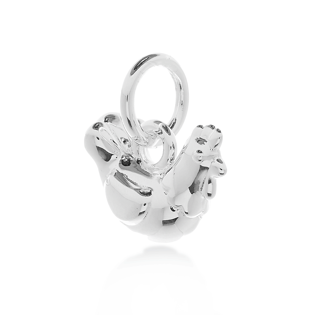 Chicken Silver Charm
