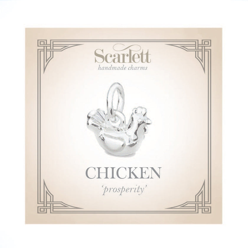 Chicken Silver Charm