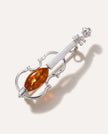 Klassieke barnstenen vioolbroche