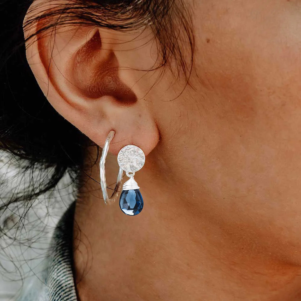 Classic Athena Kate Drop Earrings: Silver Iolite