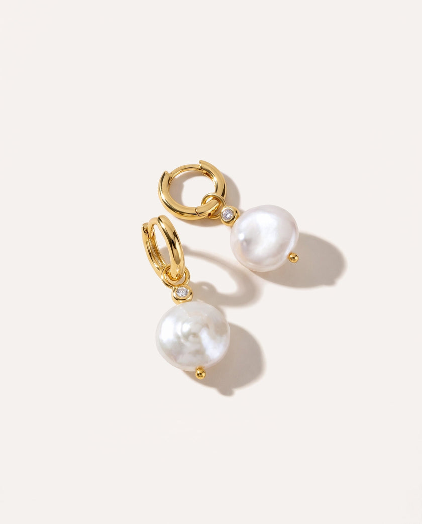 Classic Huggie Pearl Earrings