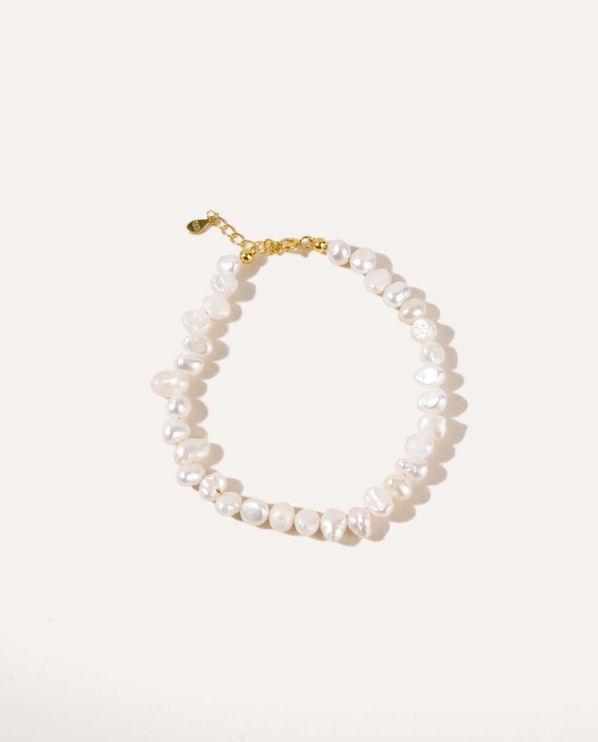Pulsera Clásica de Perlas Irregulares