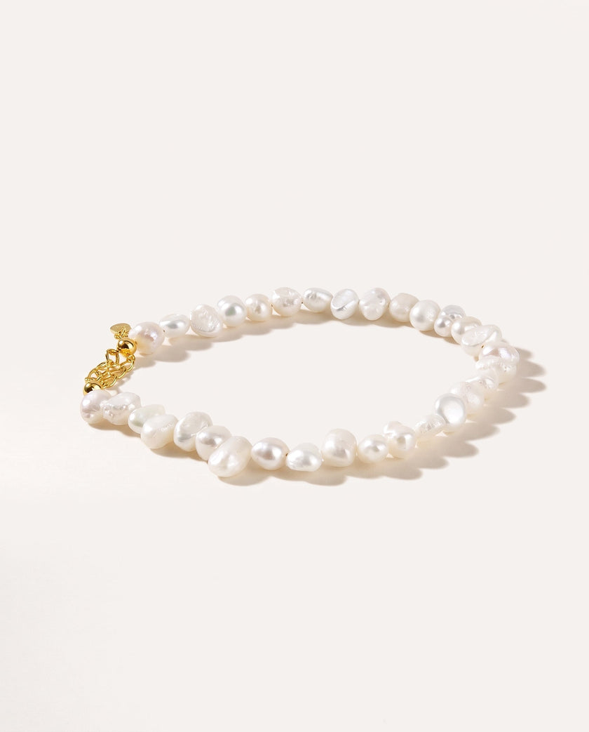 Pulsera Clásica de Perlas Irregulares