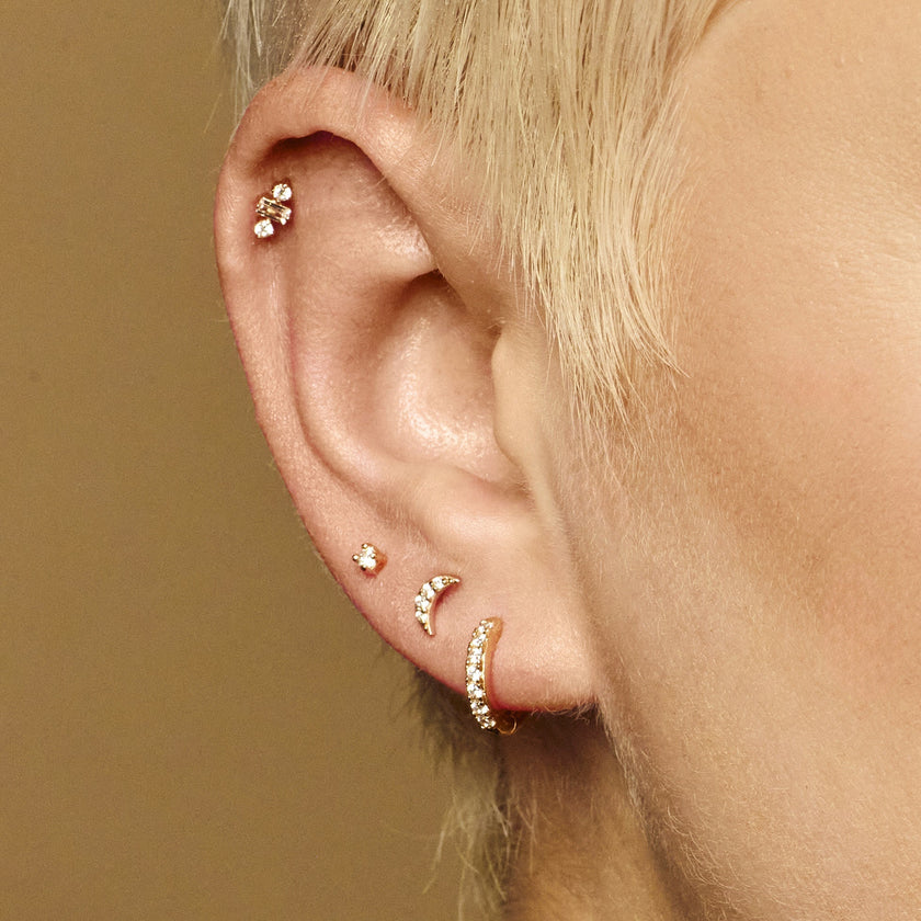 Clear Stone Single Flat Back Earring