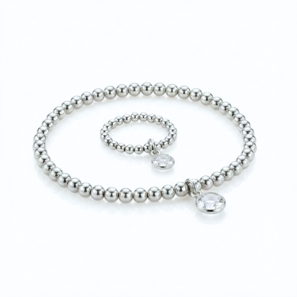 Clear Quartz April Jewellery Set