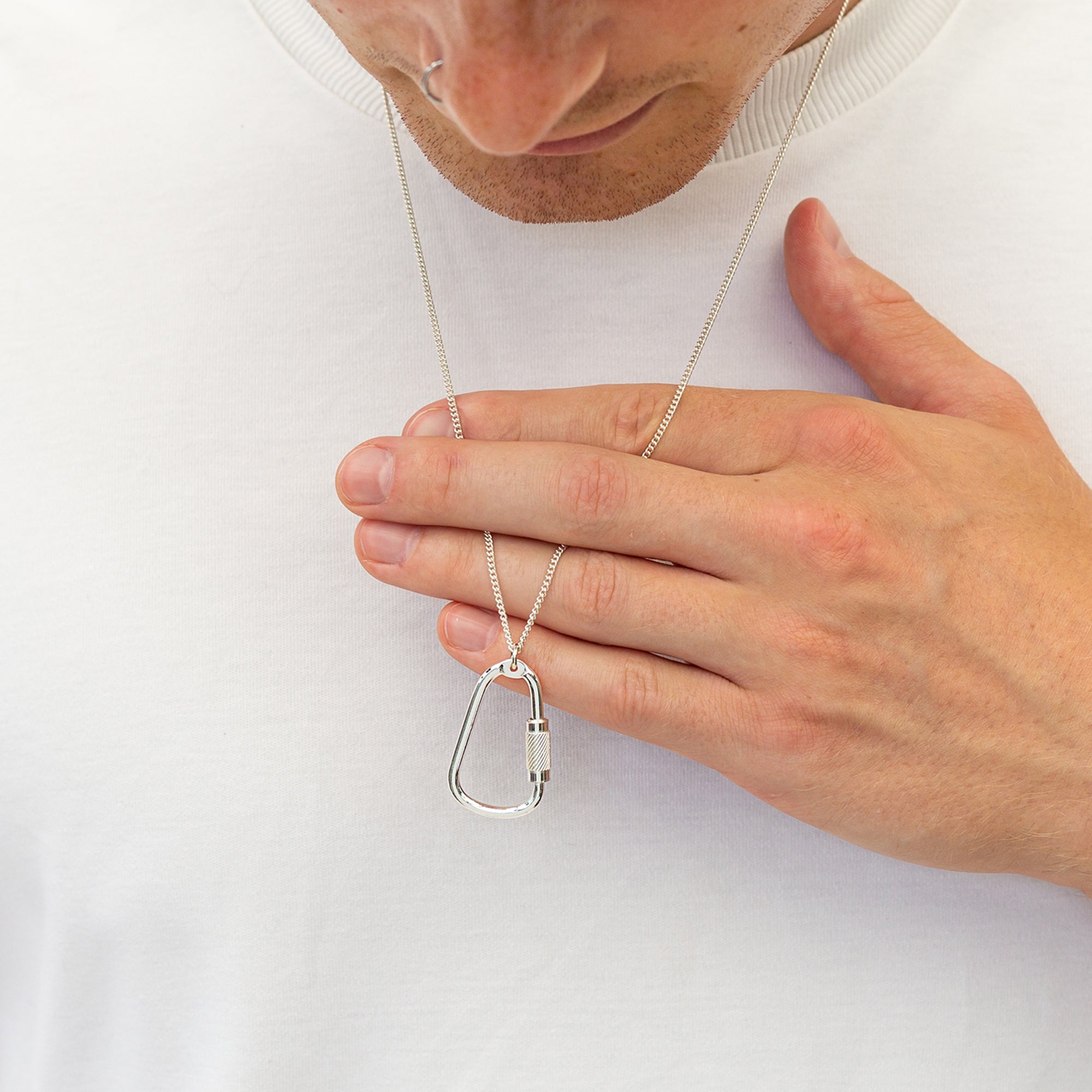 Kletterkarabiner Silberkette