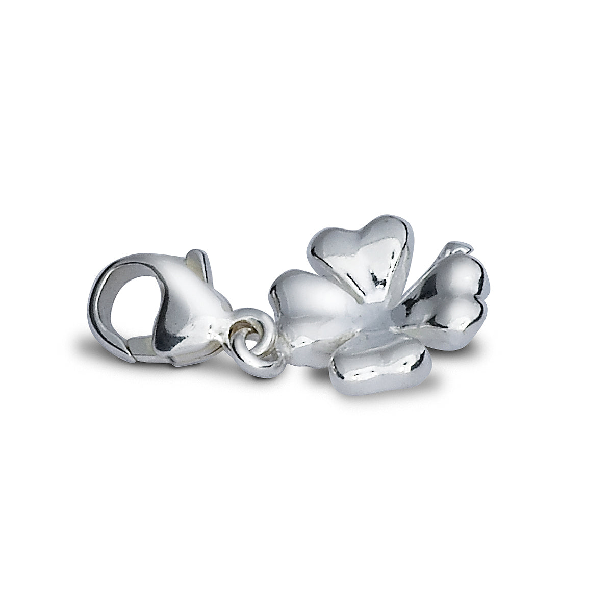 Dije de plata trébol de cuatro hojas
