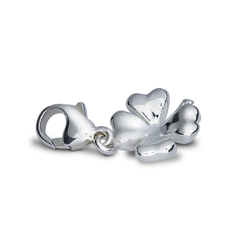 Dije de plata trébol de cuatro hojas