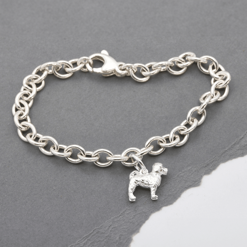Cockapoo Silver Dog Charm