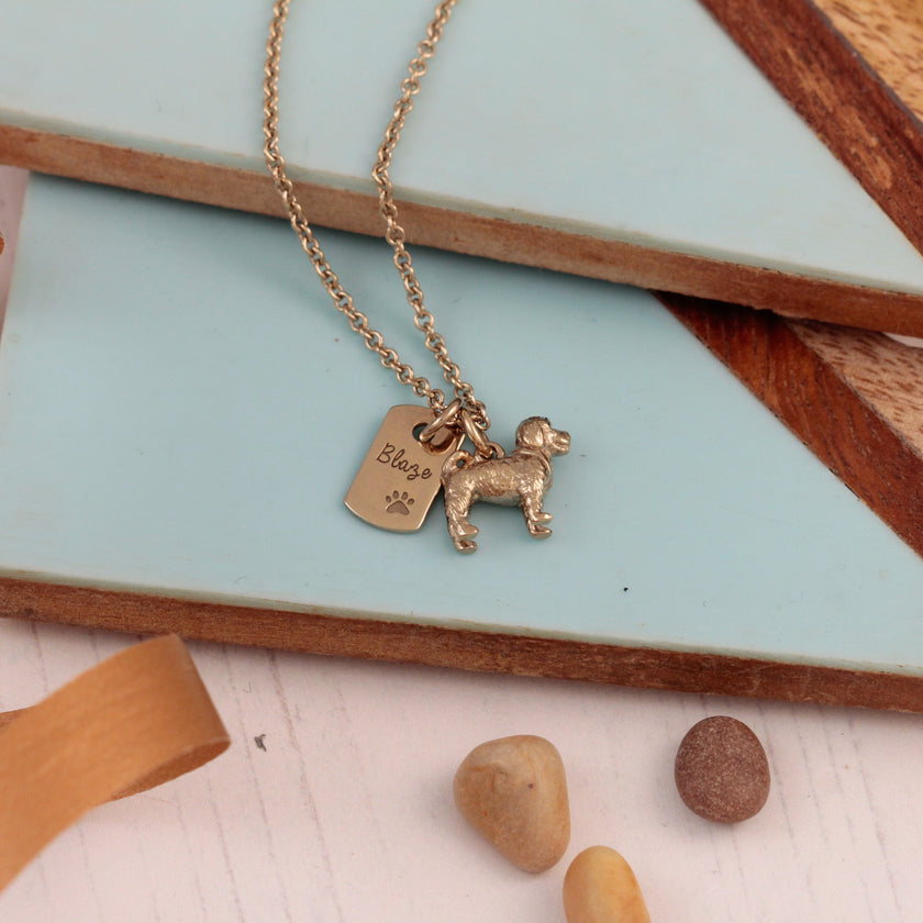 Cockapoo Personalised Silver Dog Tag Necklace