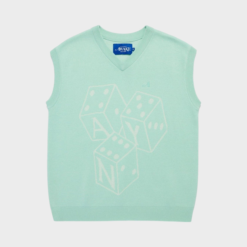 Dice Vest In Mint Green