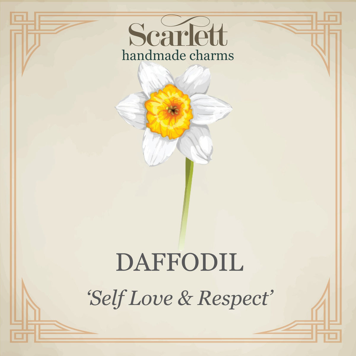 Breloque Fleur de narcisse en argent et or massif