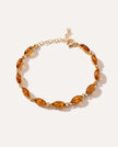Bracciale delicato in argento placcato oro e ambra
