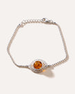 Bracciale decorativo con sfera in ambra e argento
