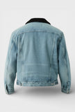 90S Sherpa Trucker Denim Jacket Pocono Blue Black