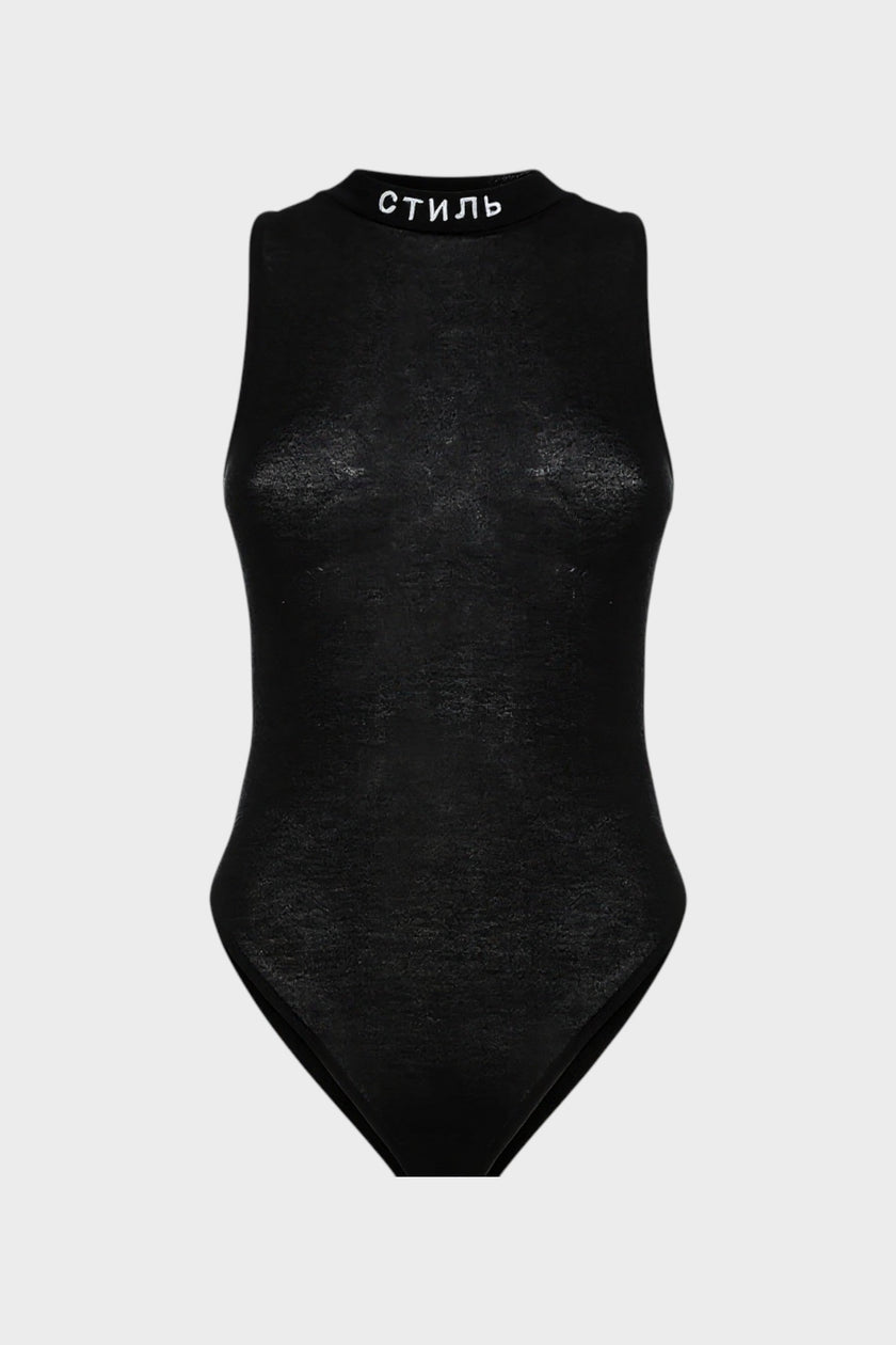 Bodysuit Logo Embroidery Black