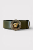 Logo Medusa Belt Calf Leather Olive Black