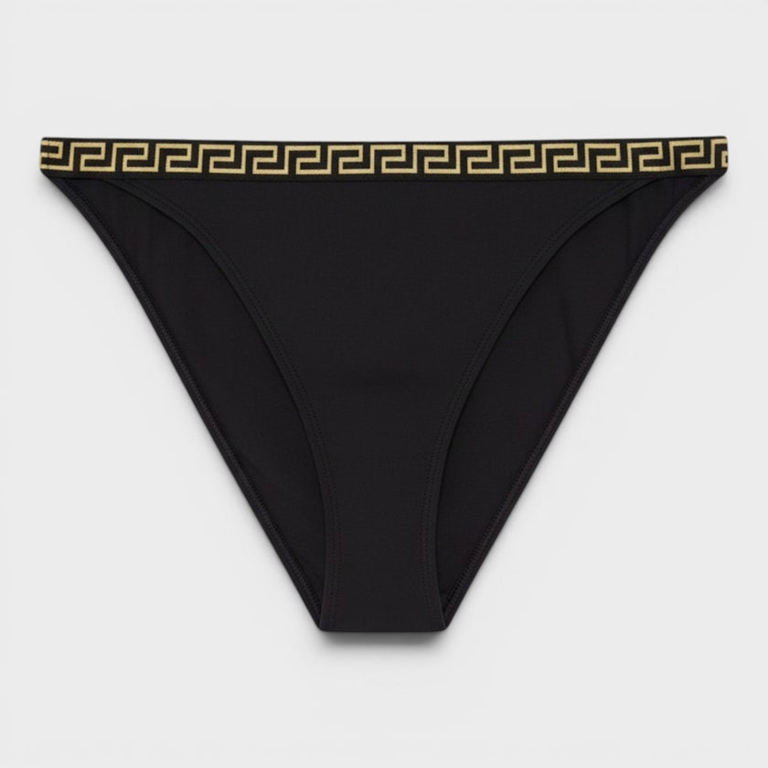 Greca Border Bikini Bottoms Black