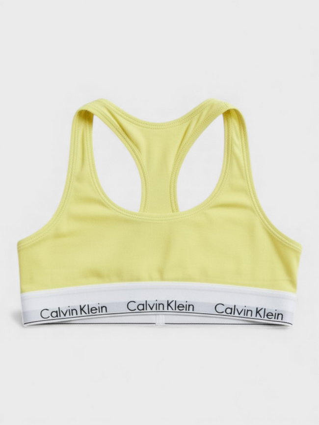 Calvin Klein Unlined Logo Bralette Cyber Green