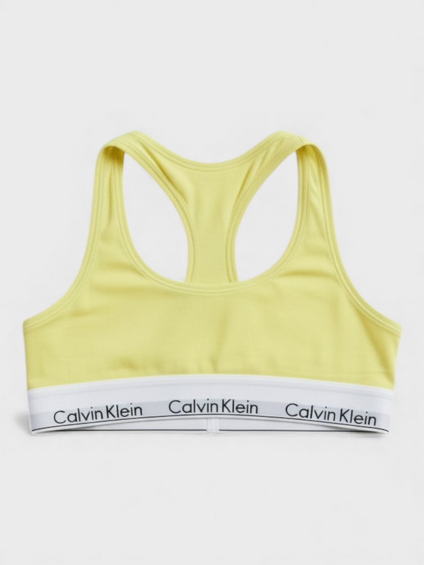 Calvin Klein Unlined Logo Bralette Cyber Green