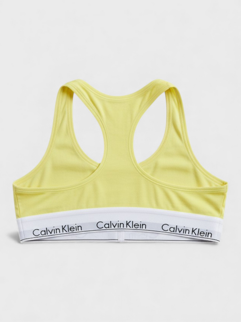 Calvin Klein Unlined Logo Bralette Cyber Green