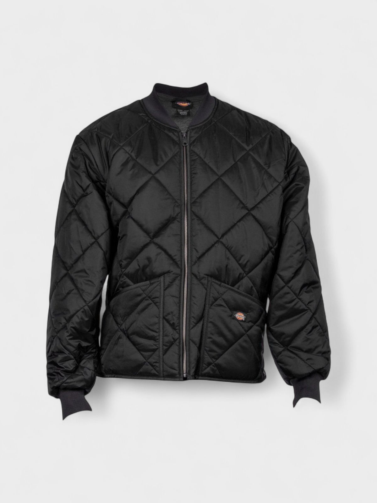 Diamond Quilted Bomber Jacket Black