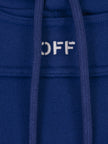 Off Stamp Round Crop Hoodie Blue