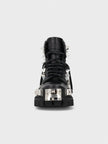 Dolce & Gabbana Studded Combat Boots Lace-Up Black