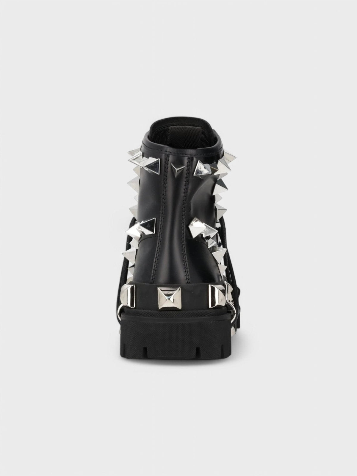 Dolce & Gabbana Studded Combat Boots Lace-Up Black