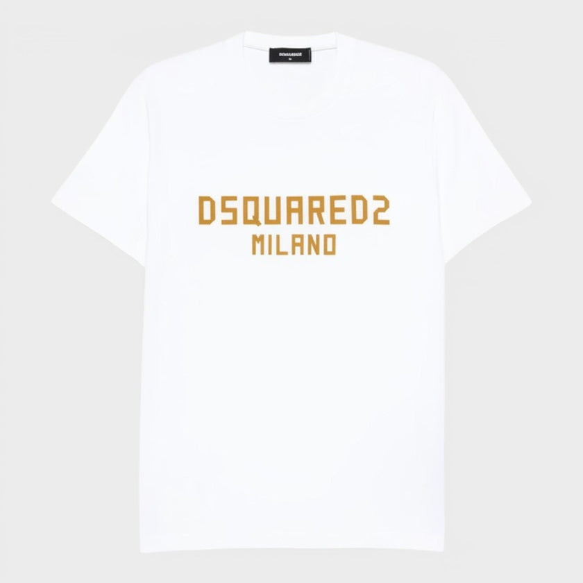 Milano Logo T-Shirt Print White Ochre