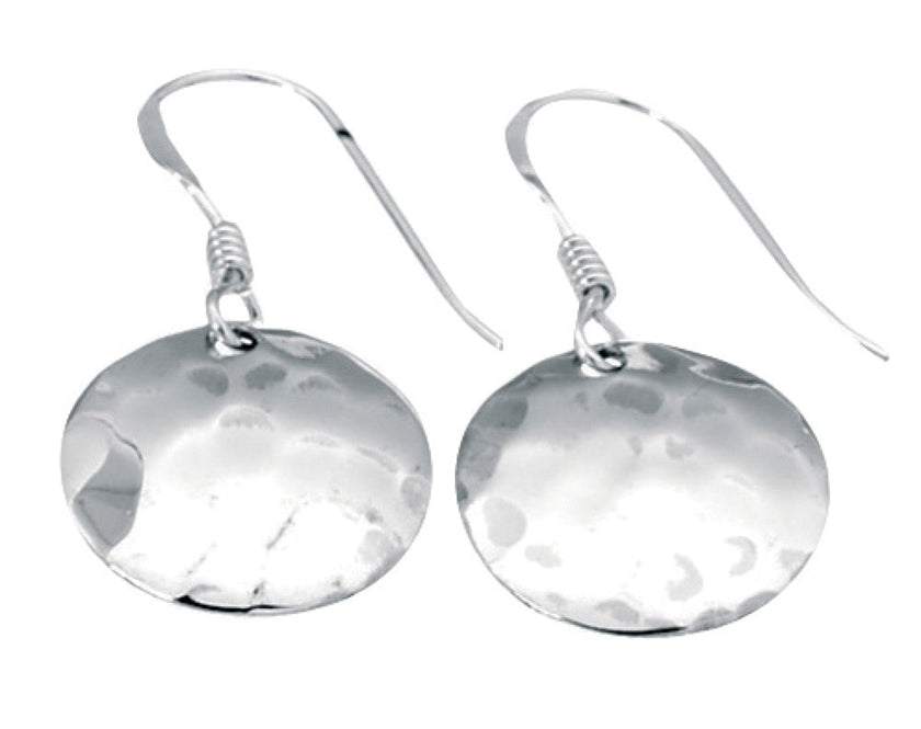 Beginnings Small Hammered Disc Drop Earrings