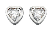Beginnings Heart Stud Earrings with Cubic Zirconia