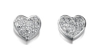 Beginnings Pave Heart Stud Earrings