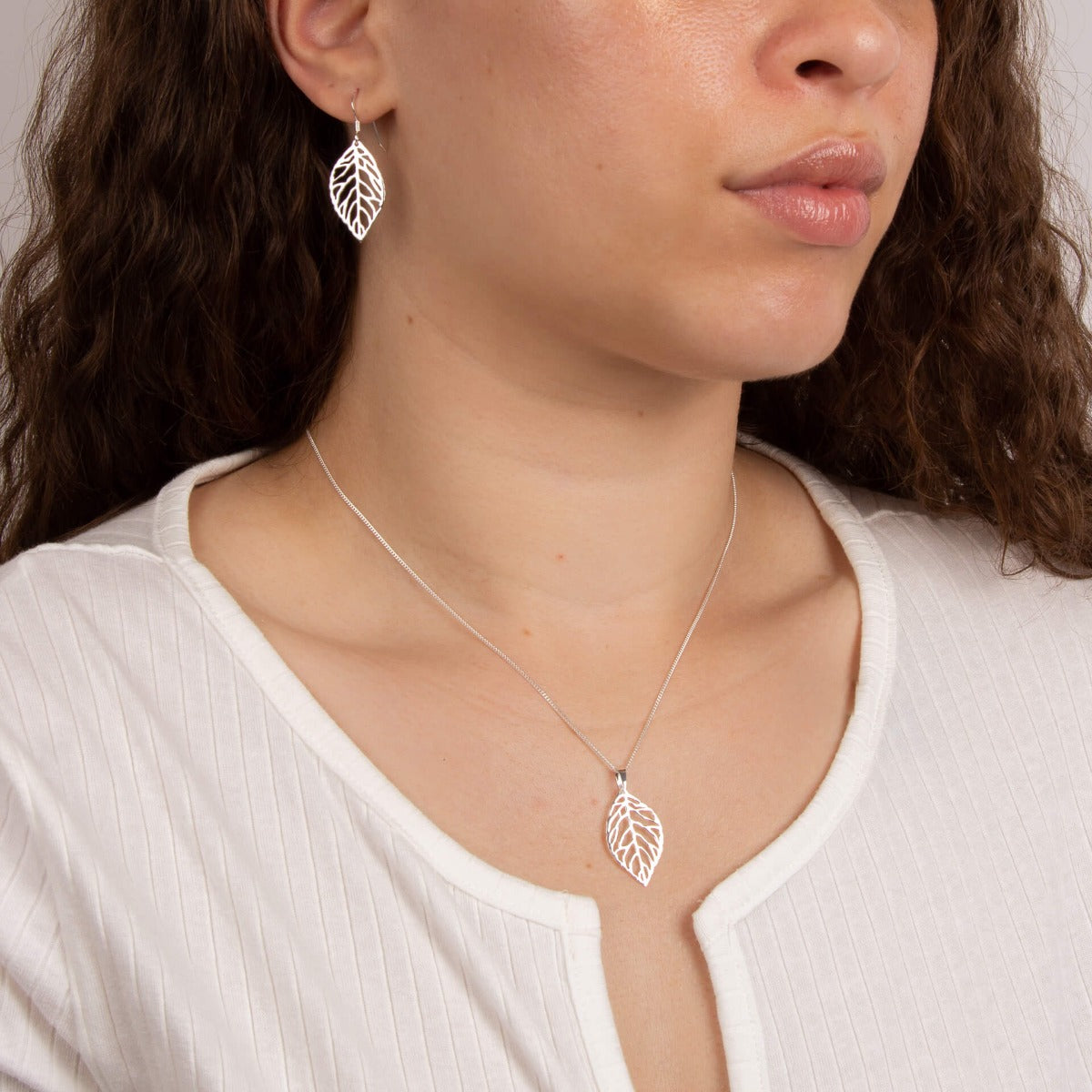 Beginnings Cut Out Leaf Drop Earrings