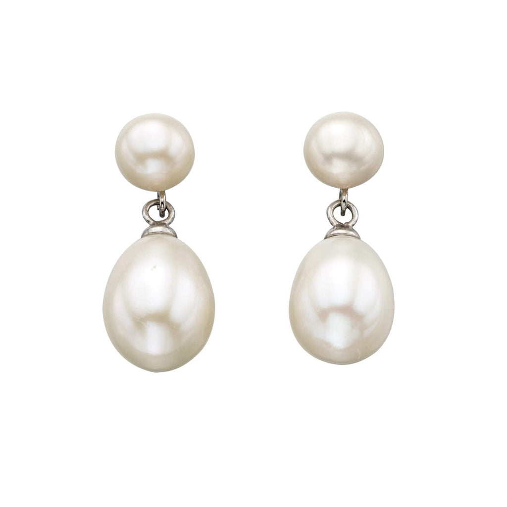 Beginnings Double Drop Pearl Stud Earrings