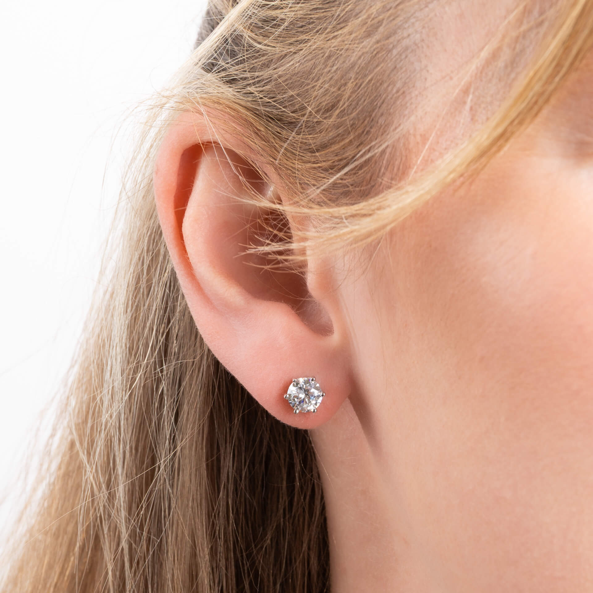 Diamonfire Six Claw Carat Stud Earrings