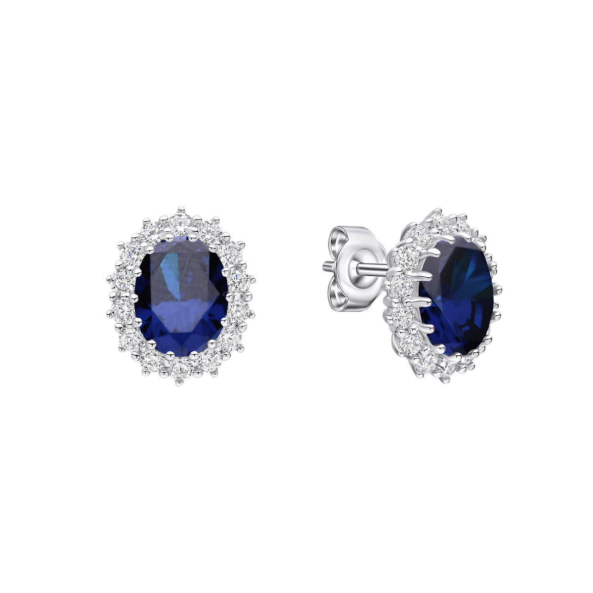 Diamonfire Ohrstecker, oval, mit Krappenfassung
