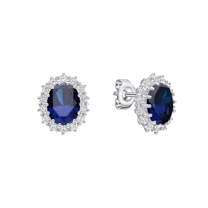 Diamonfire Ohrstecker, oval, mit Krappenfassung