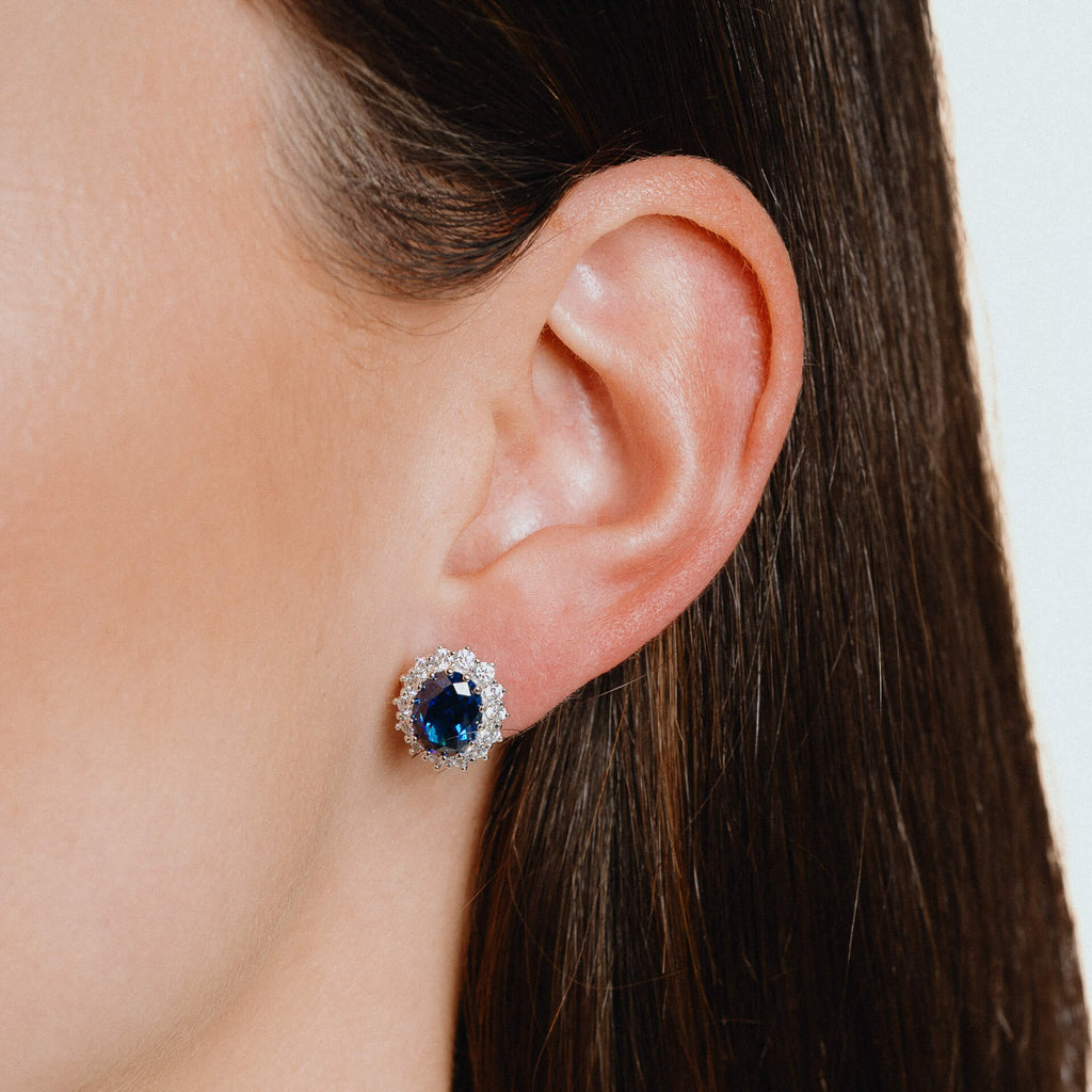Diamonfire Oval Stud Earrings with Surround